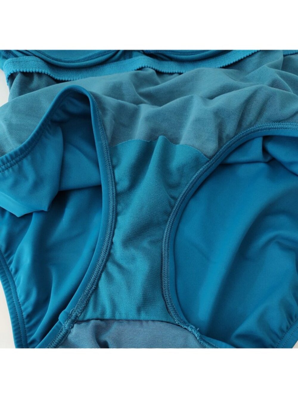 Time And Tru One Piece Swimsuit Women Size L 12-14 Blue Padded Adjustable Strap - Picture 6 of 8